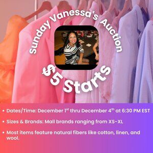 $5 Starts - Sunday Vanessa's Auction - Clear-out Sale - Dec 1st - 4th